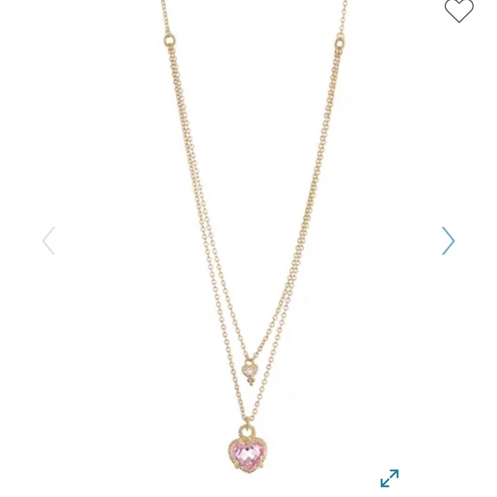 Judith Ripka la Petite Heart Double Chain Necklace